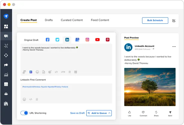 adding hashtags under comments