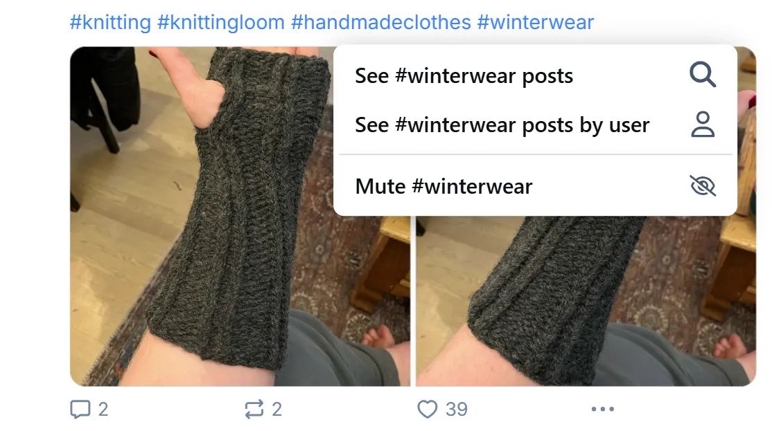 bluesky hashtag interaction options