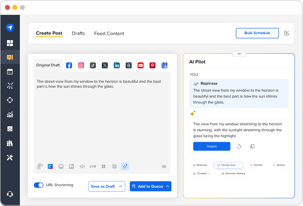 Generate captions with AI Pilot