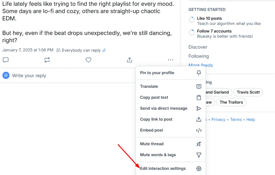 disabling quotes on published bluesky posts