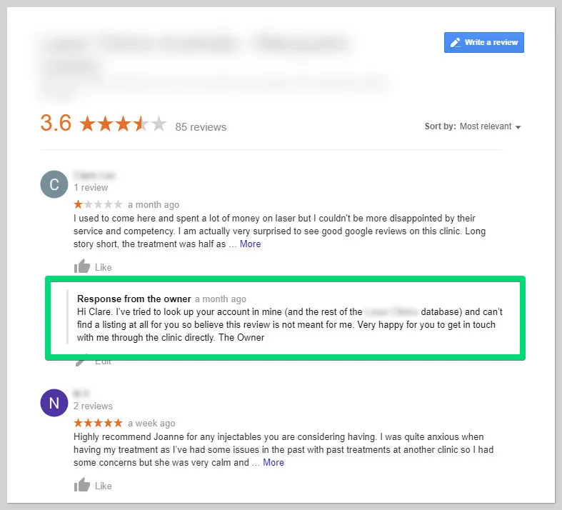 example of tackling misleading reviews