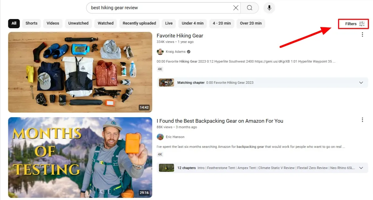 Niche specific YouTube search