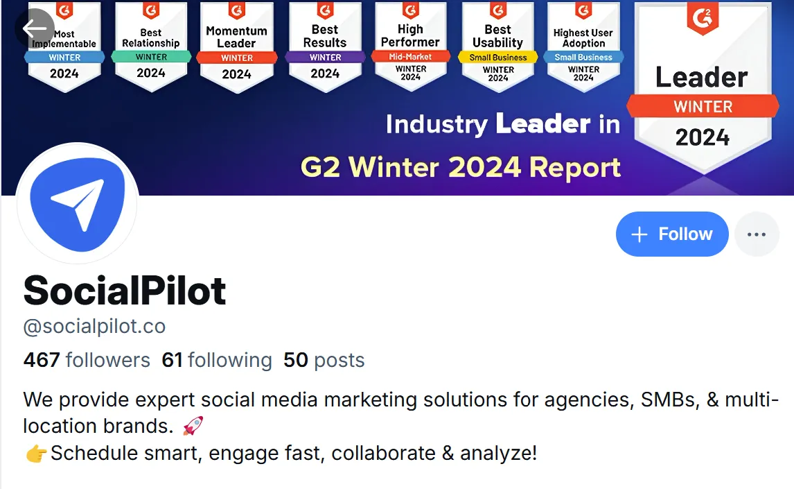 socialpilot blusky profile