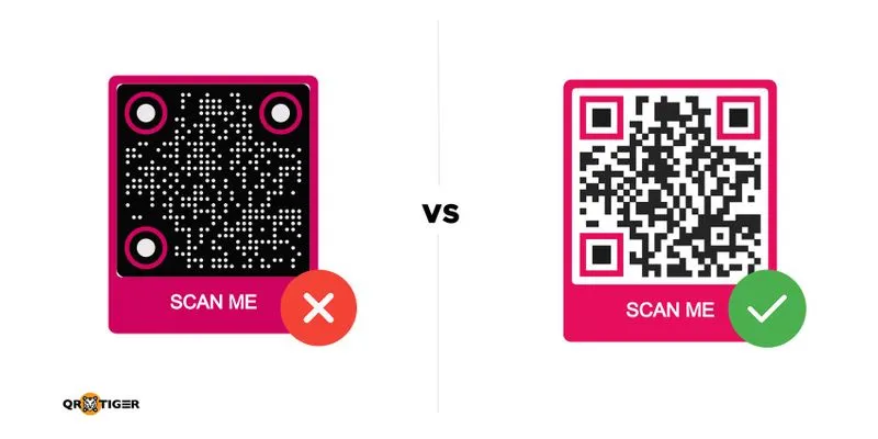 Comparing a good and a bad QR code