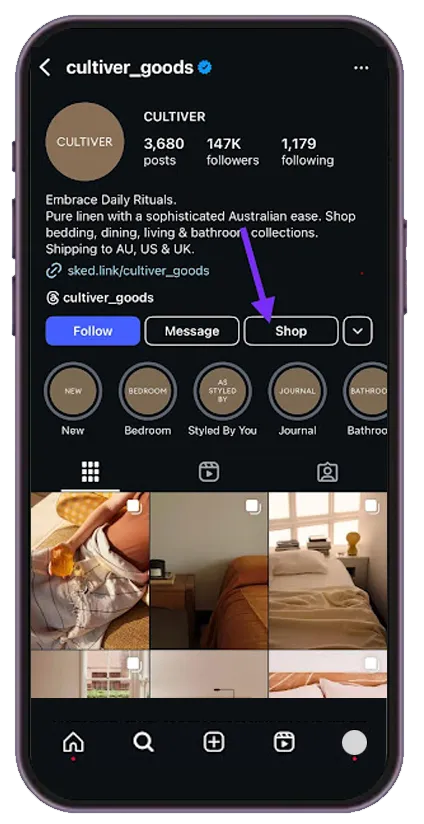 Cultiver Goods Instagram Storefront