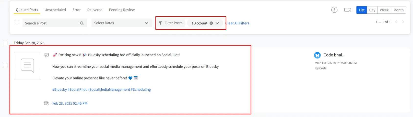 Edit Bluesky post by adding filter
