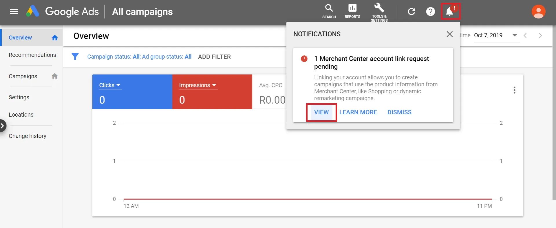 Google Ads link with Merchant account