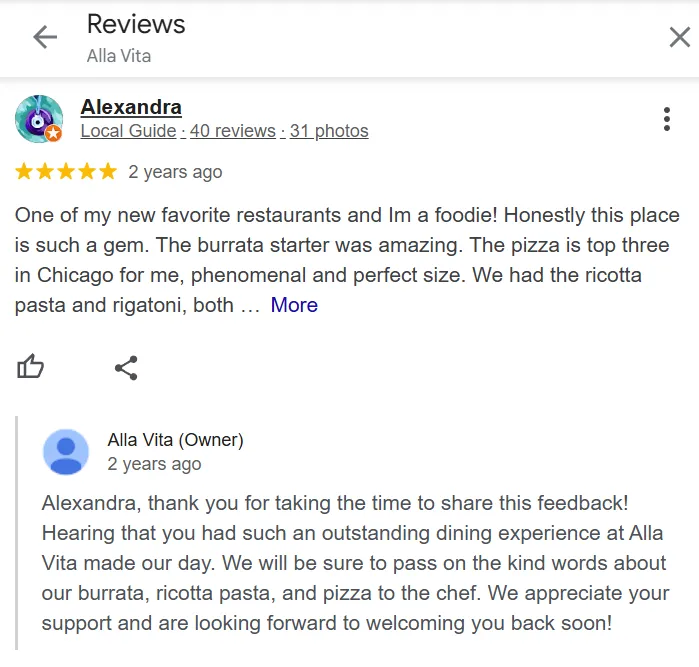 How to respond to positive reviews