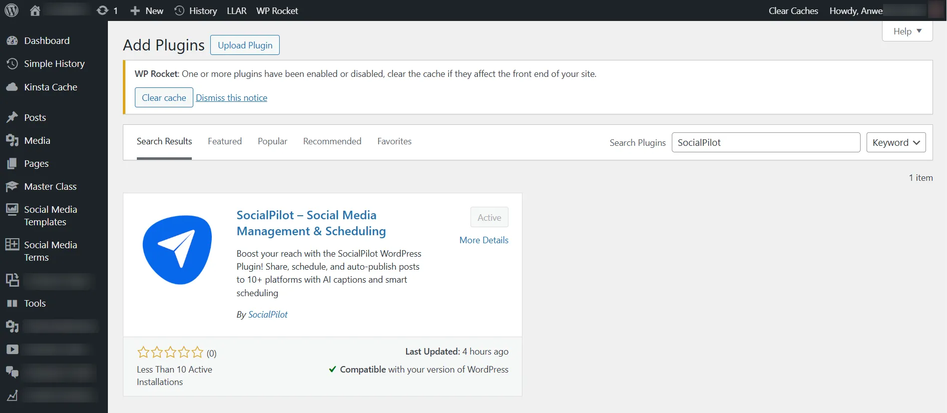 Installation of SocialPilot WordPress Plugin Installation of SocialPilot WordPress Plugin
