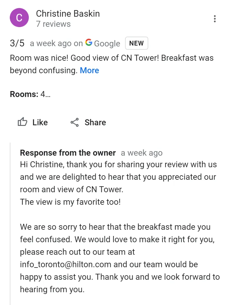 Neutral restaurant Google review Neutral restaurant Google review