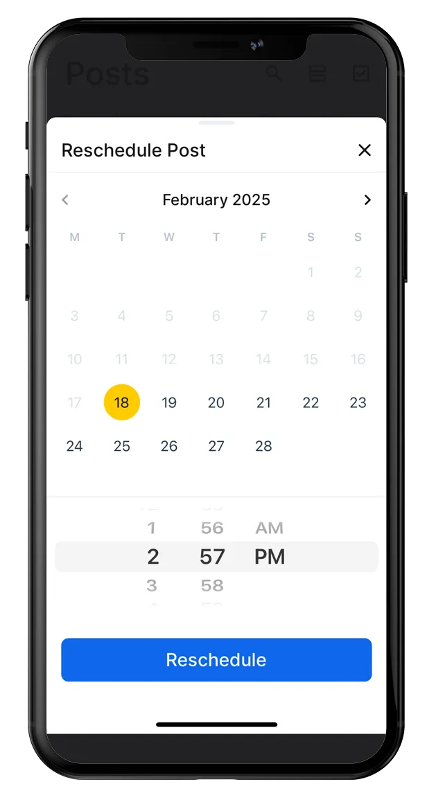 Reschedule posts on mobile