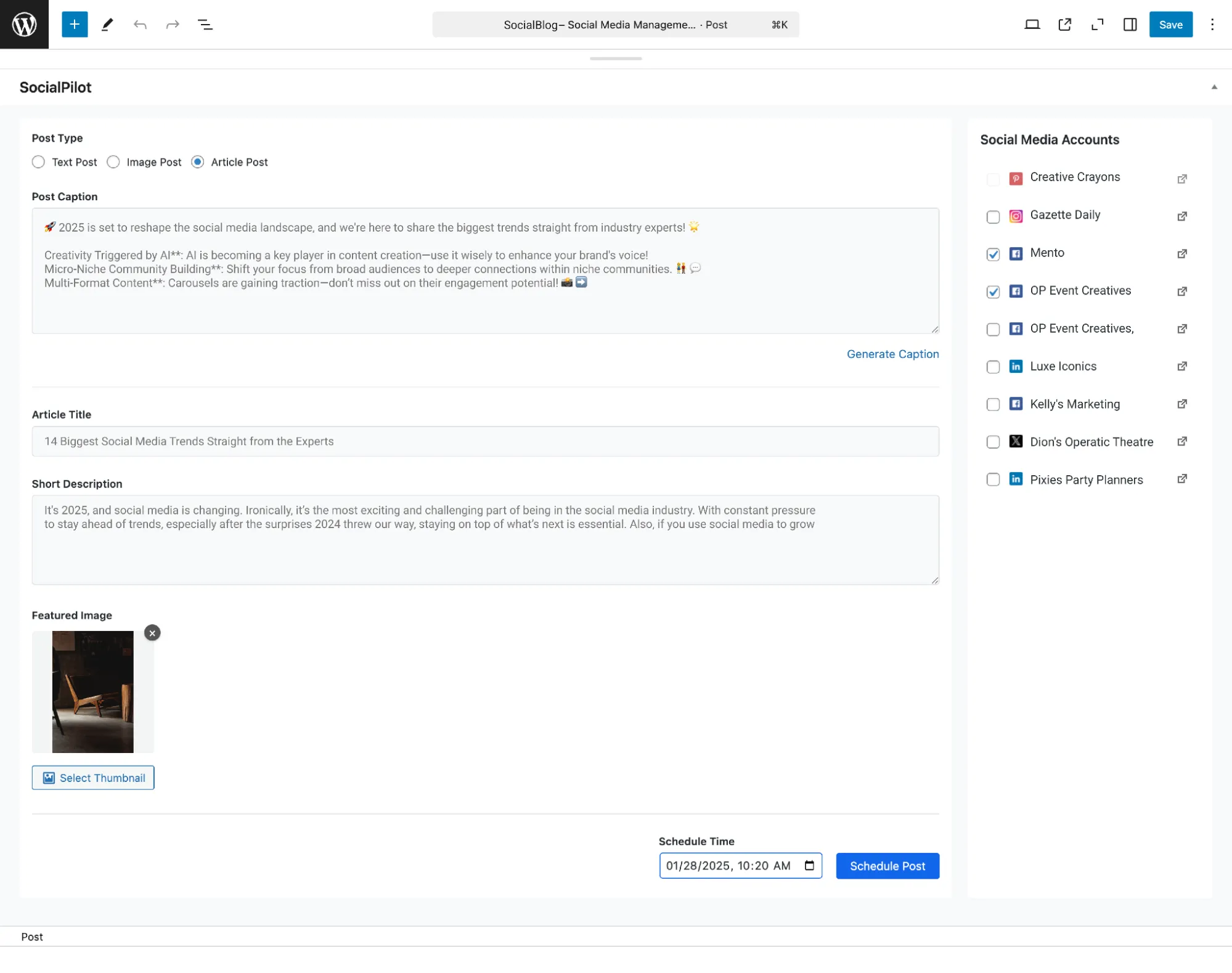 Schedule Posts Schedule Posts