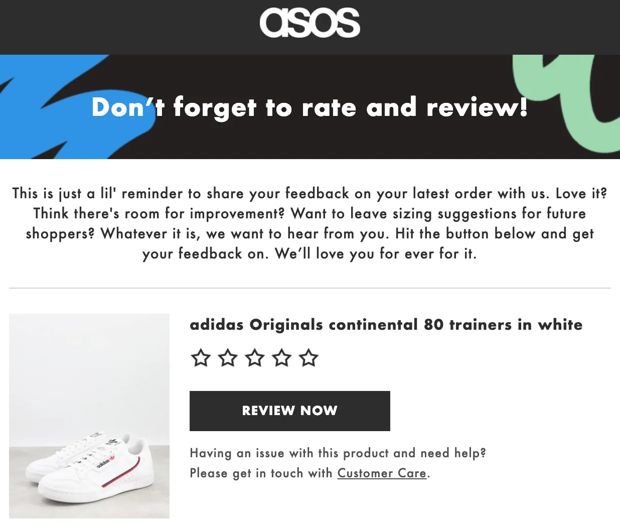 Sending review requests a week after product delivery Sending review requests a week after product delivery