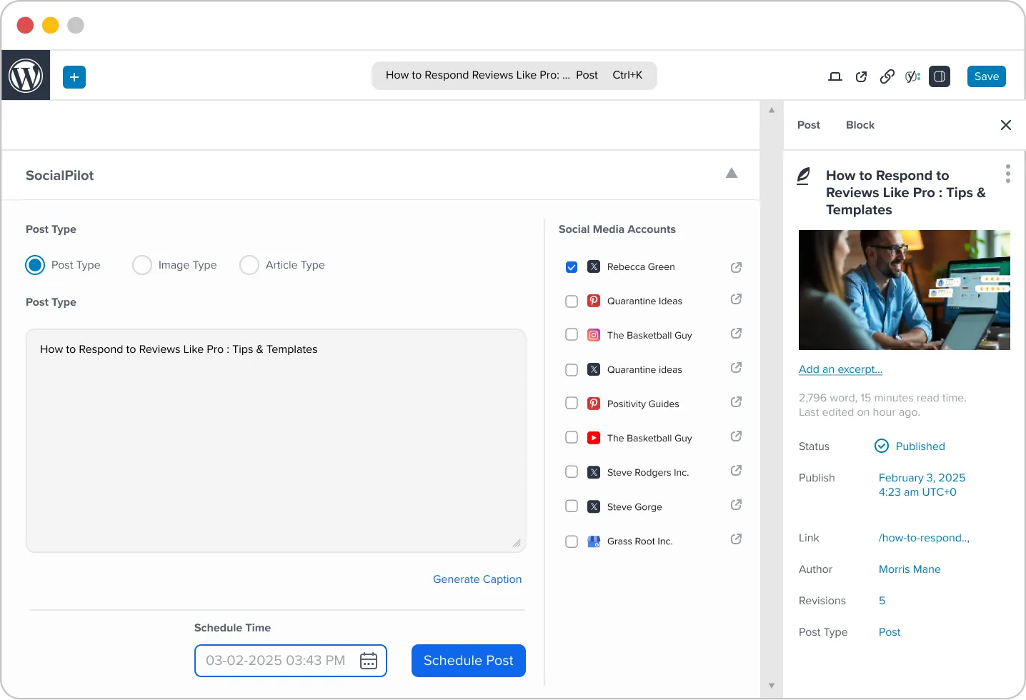 SocialPilot Crome Extension