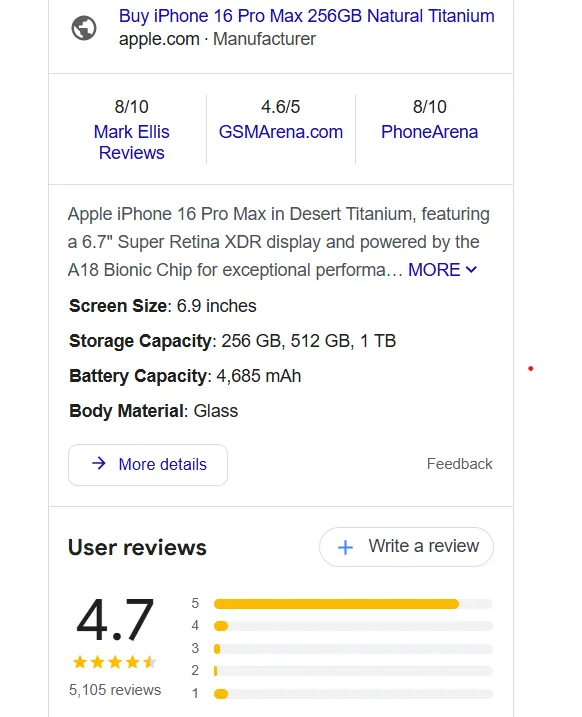Third-party review rating also appear in Google Star Rating If enabled Rating Schema