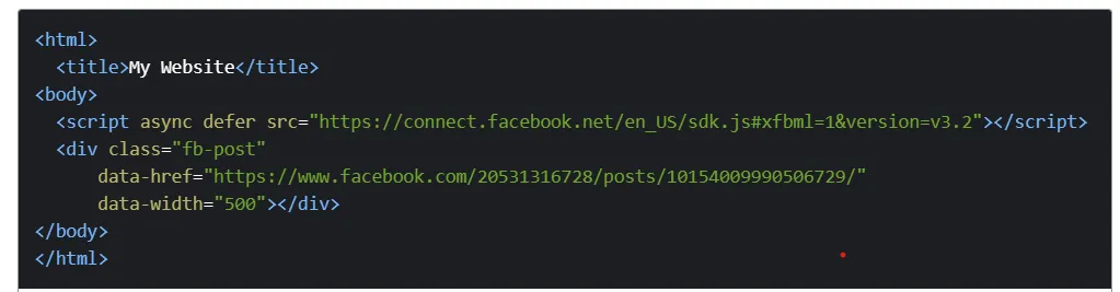 backend code testing to embed facebook reviews on website
