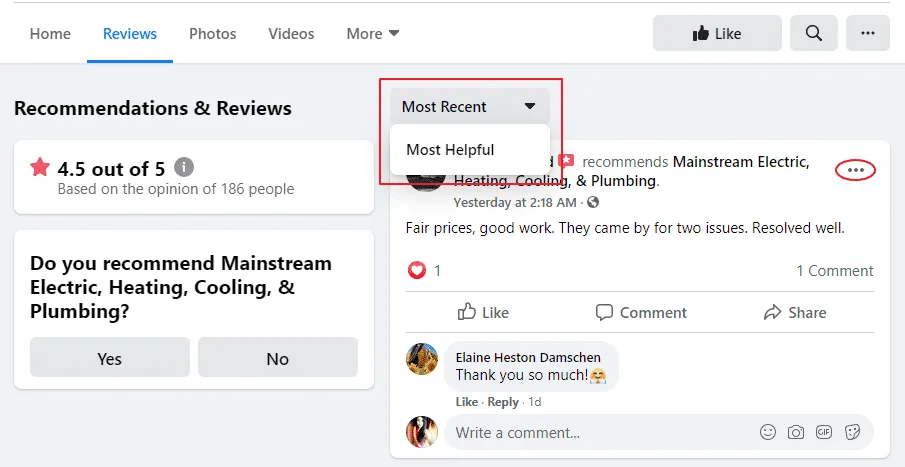 filter reviews on facebook page to add to your website or embed code