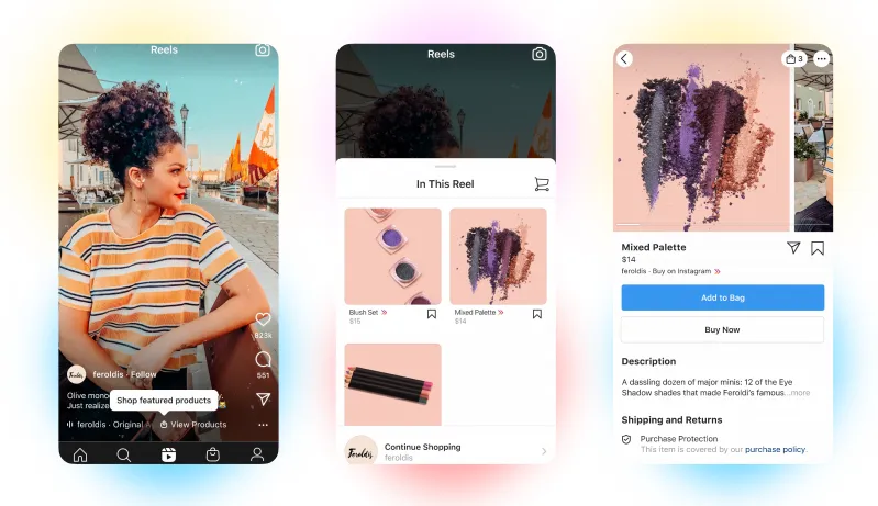 instagram reels with product feature