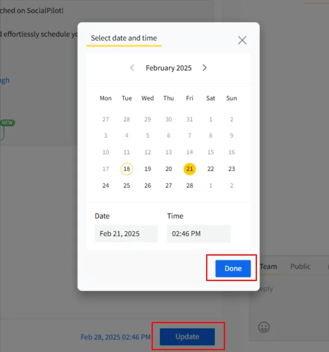 pick the updated date and time