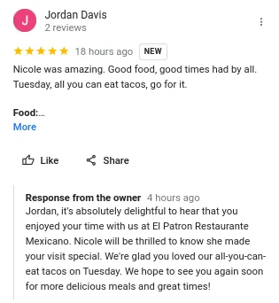 positive restaurant review positive restaurant review