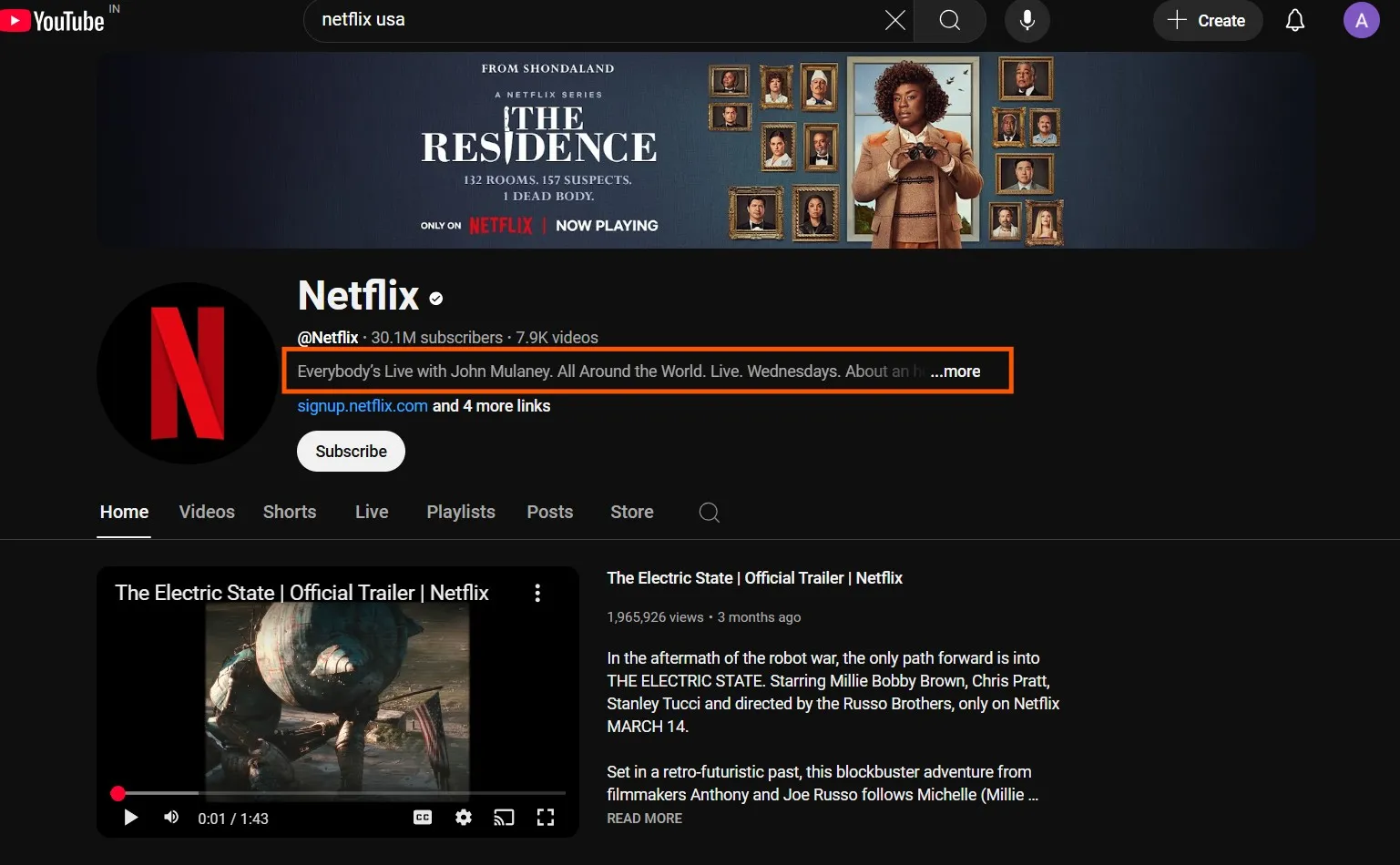 Click on About section