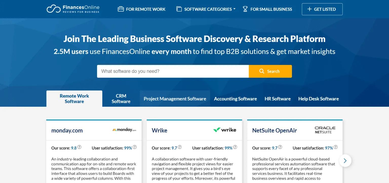 Finances Online website