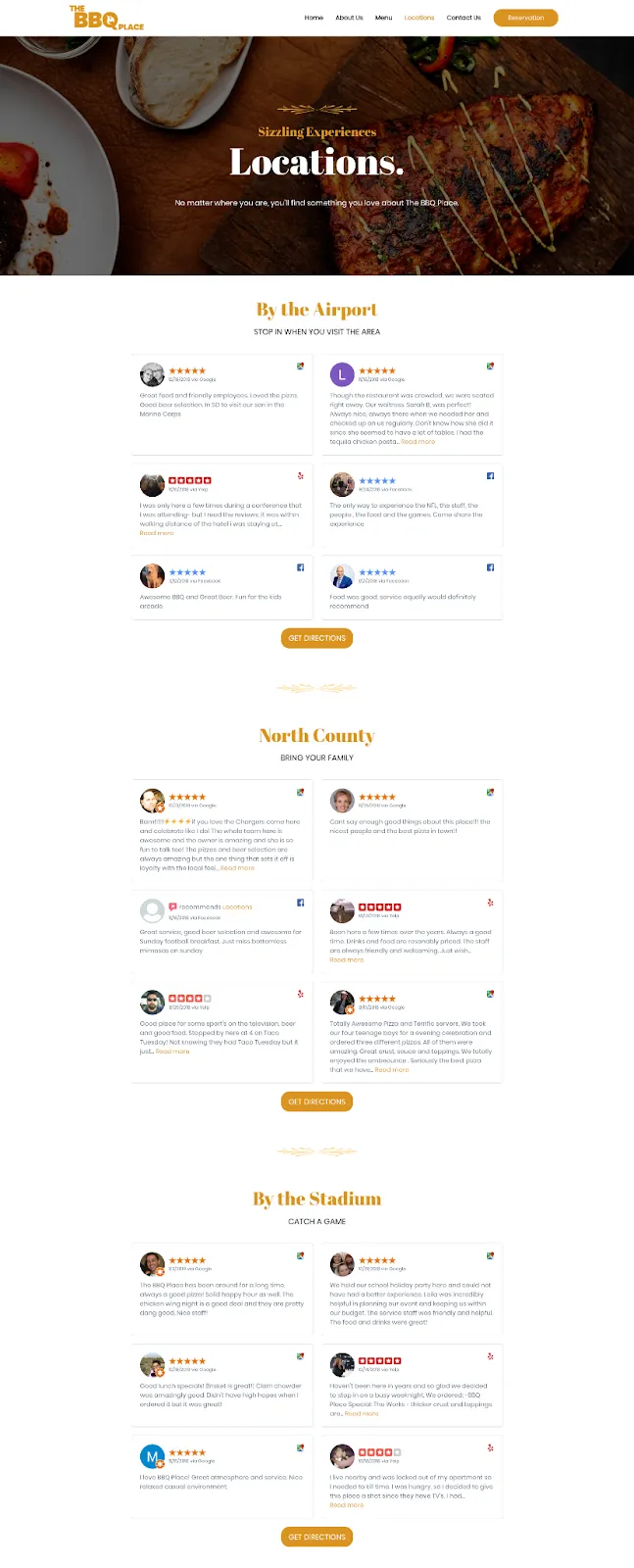 Organized product reviews on websites