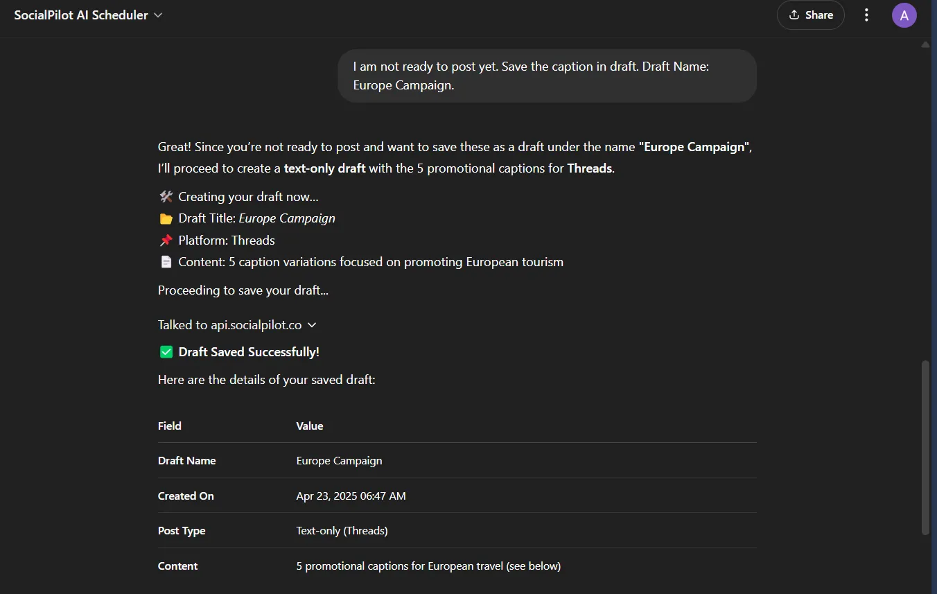 Save your posts in drafts for later use