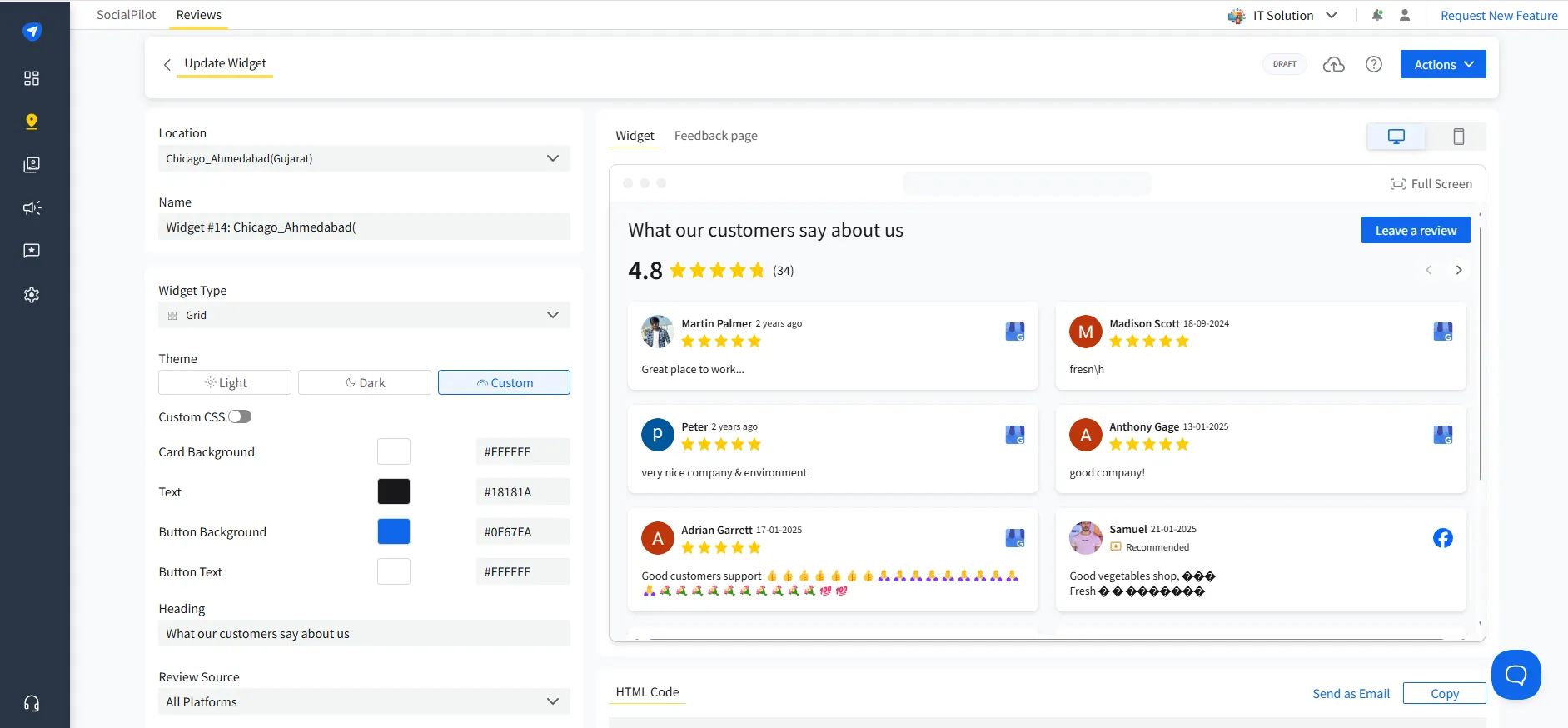 SocialPilot Reviews widget