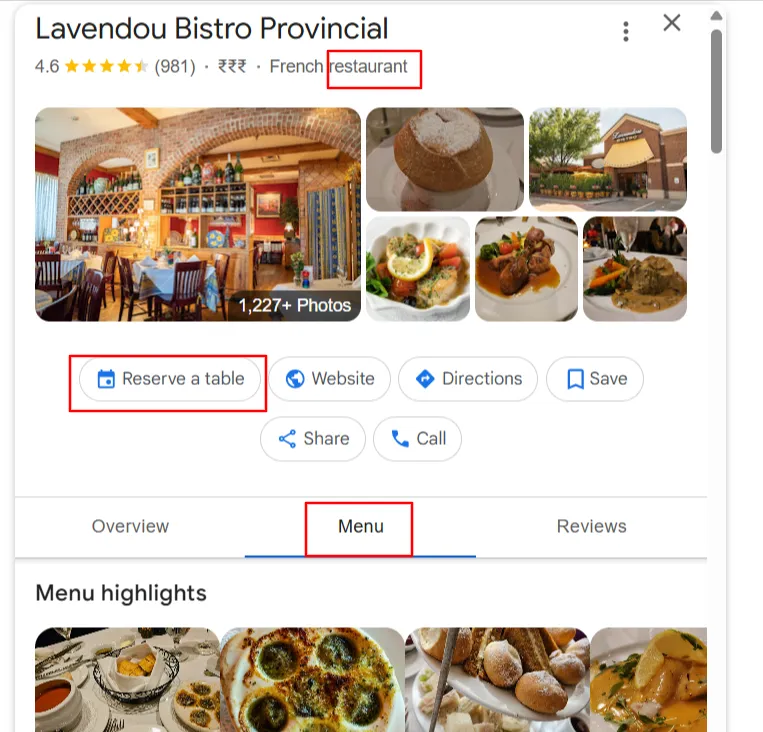 Special GBP features based on business categories to improve conversions