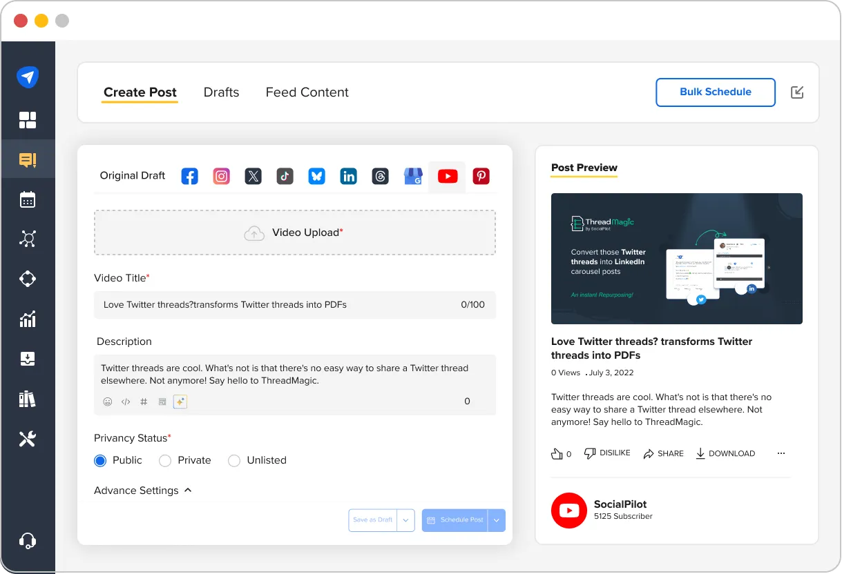 YouTube videos and shorts