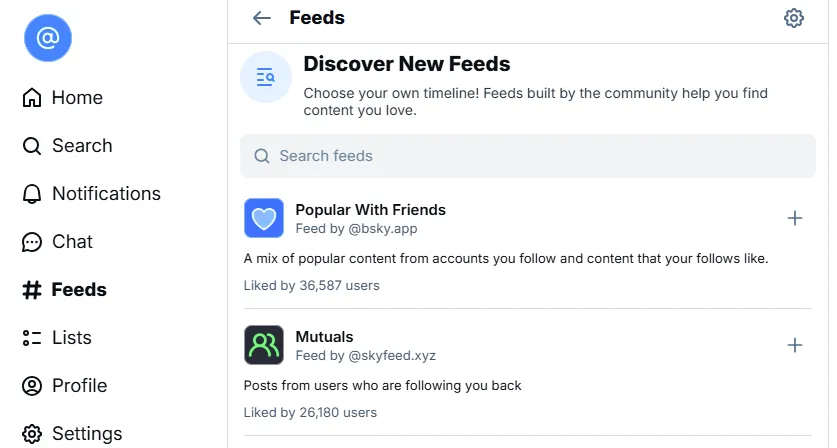 bluesky discover feed view<