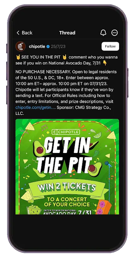 chipotle national avocado day thread contest