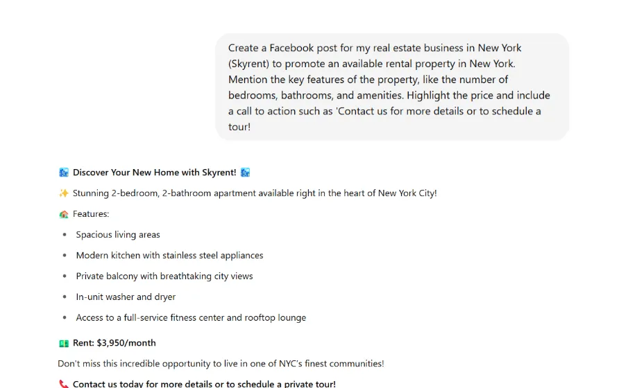 create your post with prompts