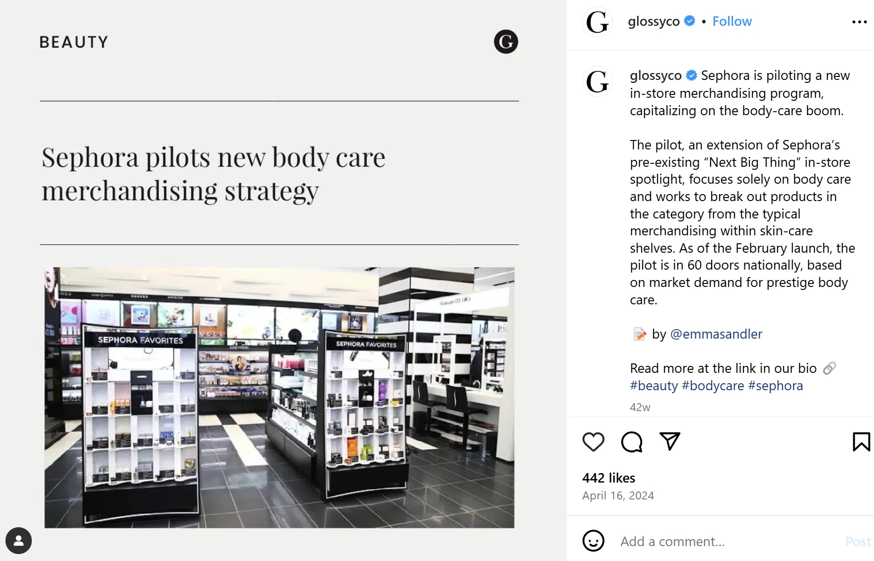 image discussing Sephora’s new body care merchandise press release