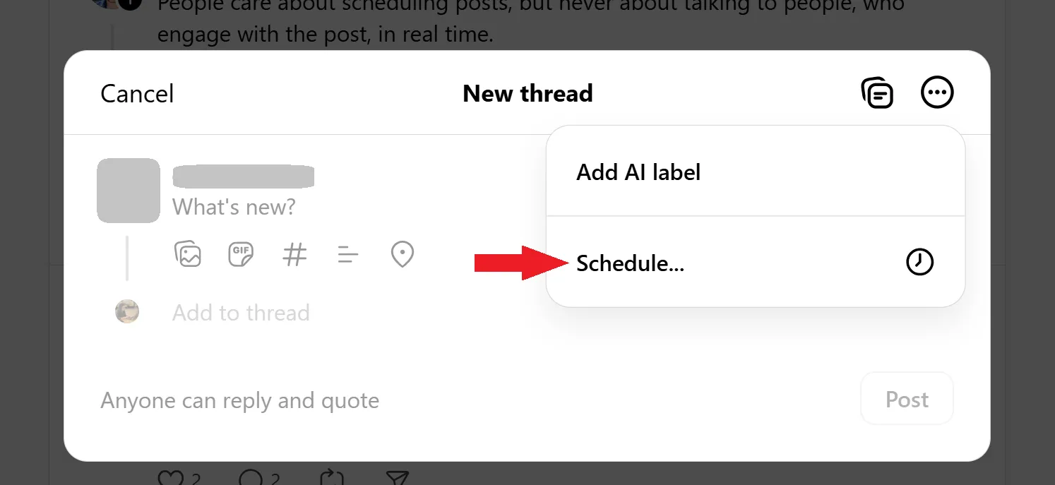 instagram threads native scheduler option