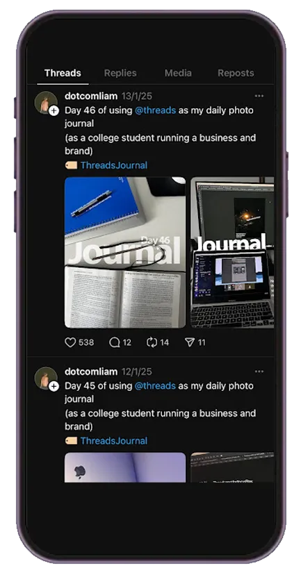 thread creator’s day to day journey posting