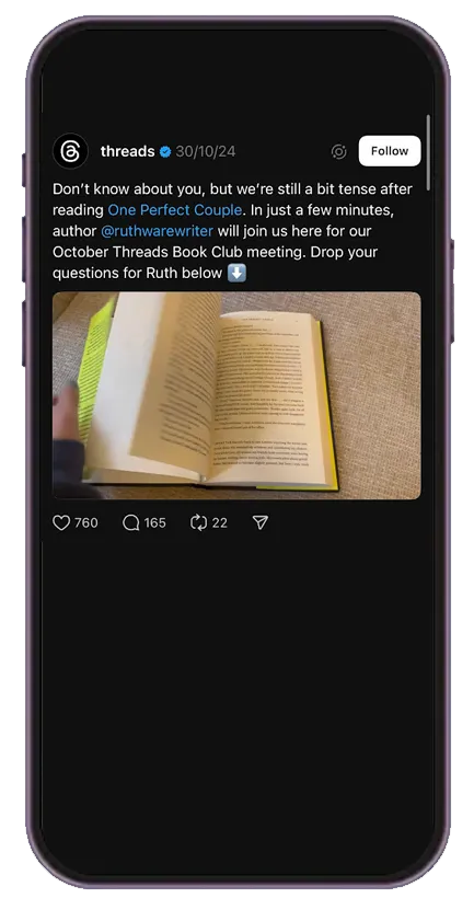 threads book club AMA post