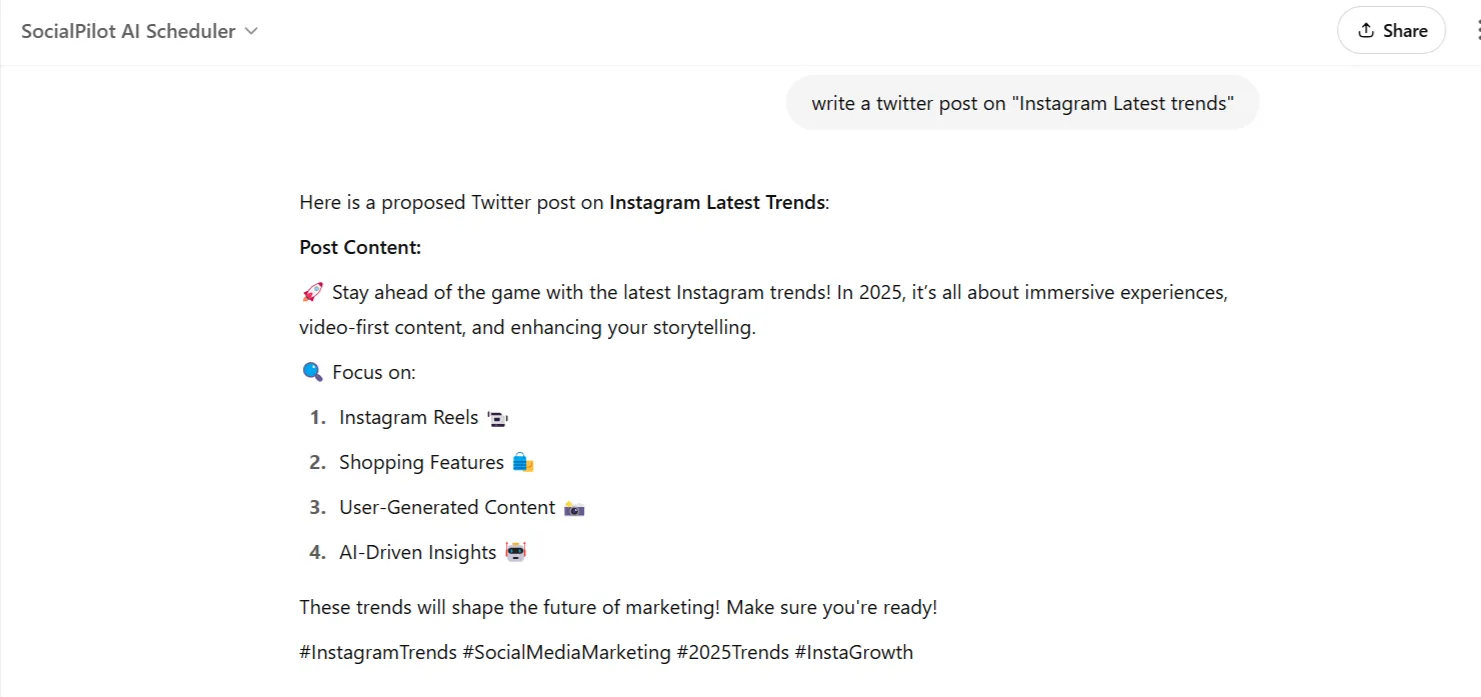 write post with AI scheduler