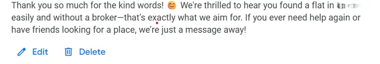 Edit or Delete Google Review Response