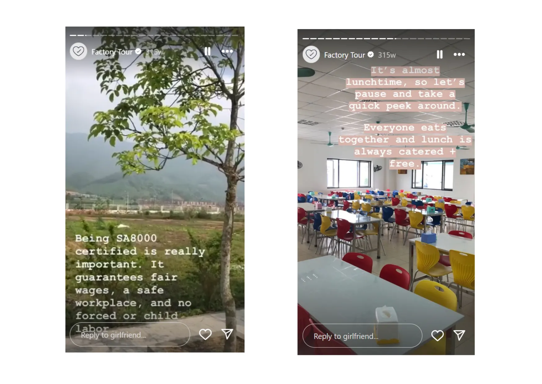 Girlfriend’s Instagram story giving a workspace tour