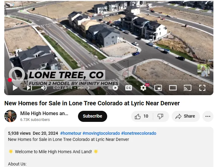 New Homes for Sale in Lone Tree Colorado at Lyric Near Denver