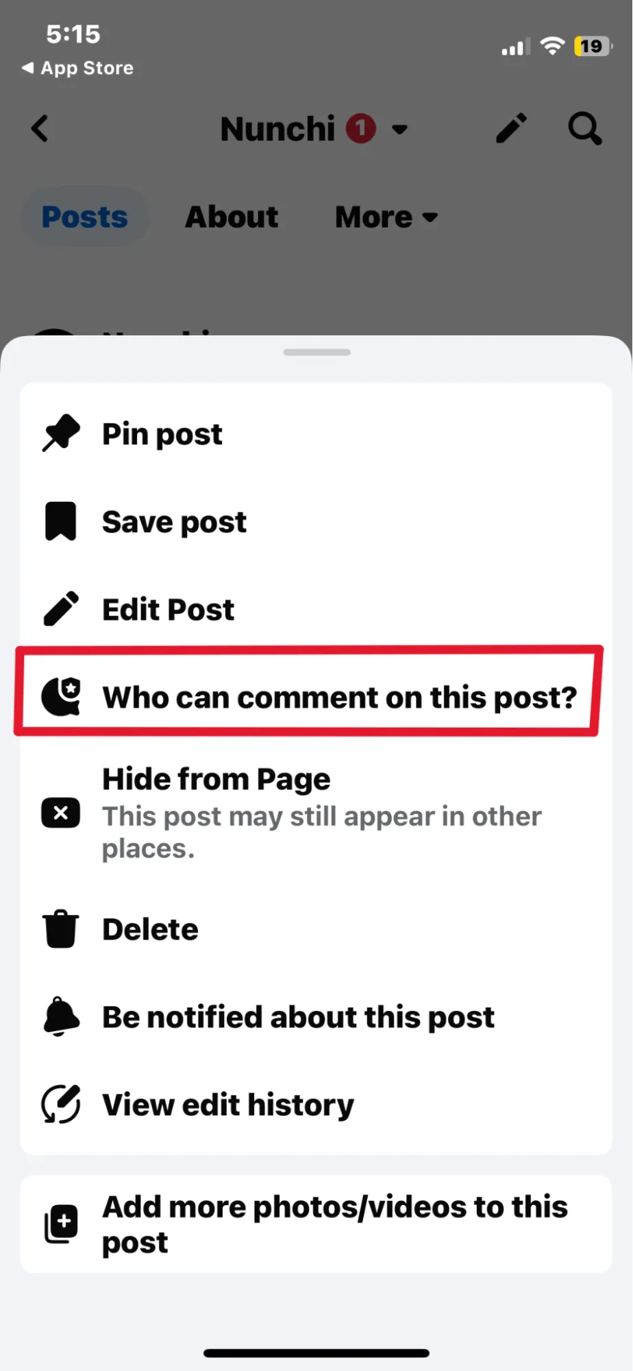 click on Who can comment on this post? option