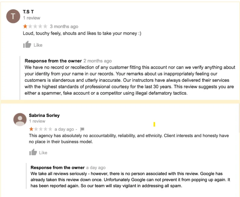 don't fight in review response