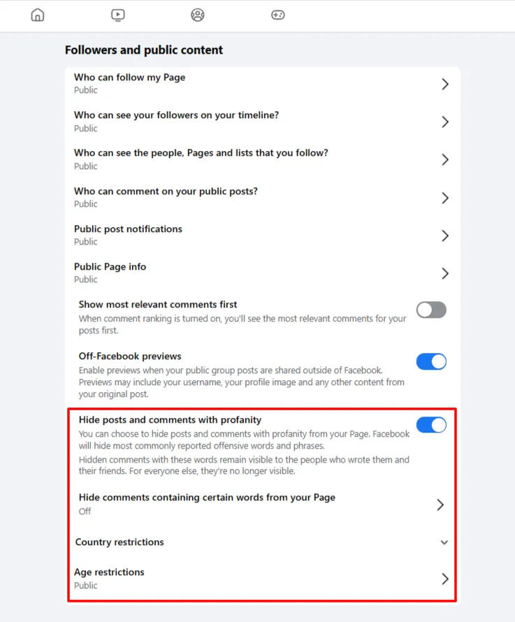 hide anf restrict negative Facebook post comments instantly