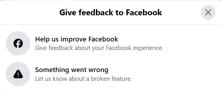 pick the type of problem you want to report