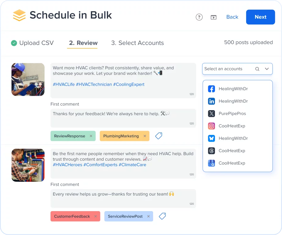 Bulk Schedule for Consistent Visibility
