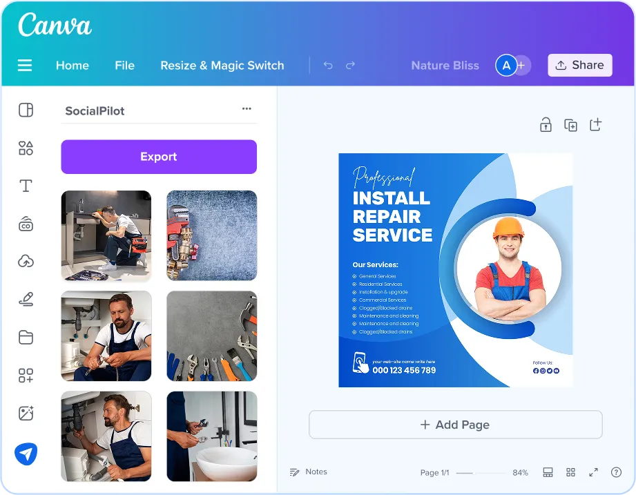 Canva Integration for Effortless Visual Creation