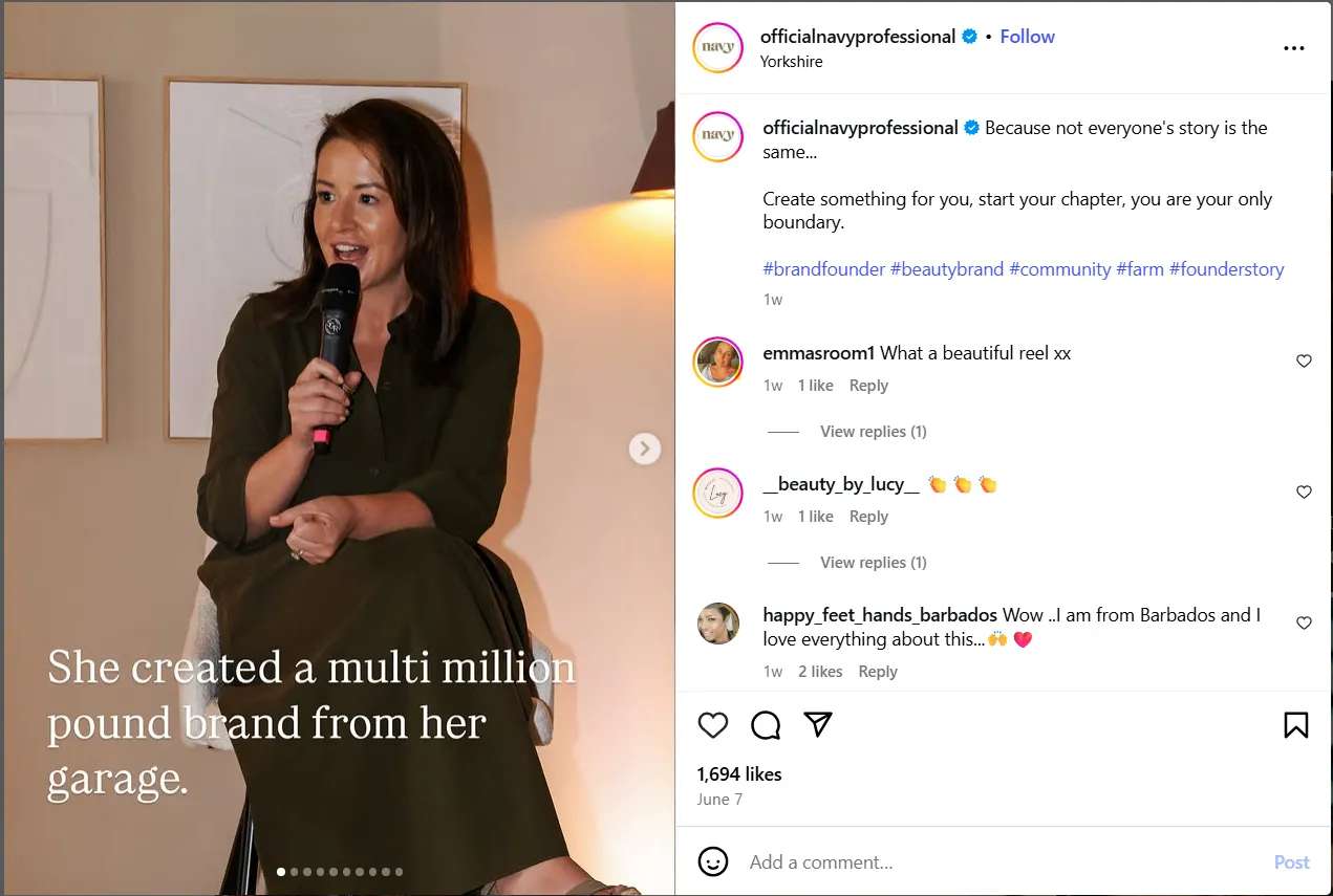 Caption ideas for sharing Founder Story