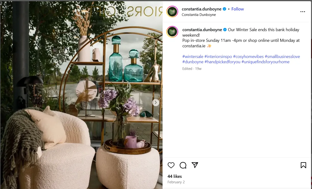 Captions for Seasonal Sales Based on Features posts